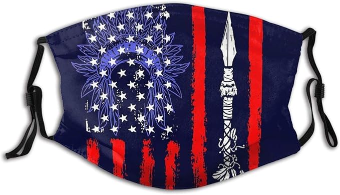 美国国旗面具美国国旗面罩爱国面具时尚围巾设计成人可重复使用透气