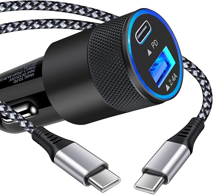 30w 快速usb C 车载充电器 双端口电源传输pd 快速充电车载适配器 适用于三星galaxy S21 S Plus Ultra S10 S10e 5g Note Ultra 10 Plus A52 2 A12 A32 6英尺 约1 8米 Usb C 转usbc 电缆 亚马逊中国 手机通讯