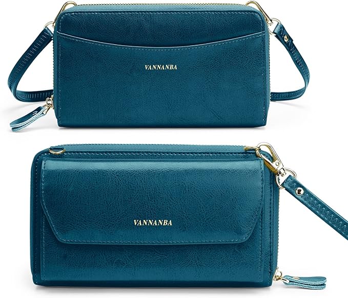 vannanba 女士腕带钱包大号真皮斜挎包钱包腕带和肩带