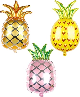 mllxon 菠萝气球菠萝箔聚酯薄膜气球水果气球夏季夏威夷派对装饰用品