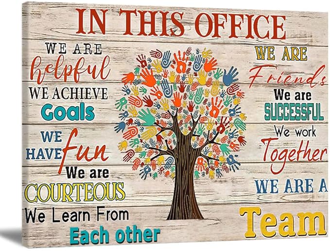 励志墙艺术办公室励志海报名言办公室墙壁装饰 we are a team 帆布