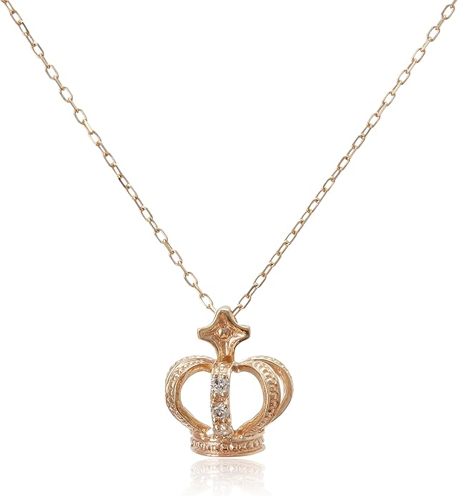 chiarodidiamantek10黄金钻石复古皇冠吊坠项链chs530