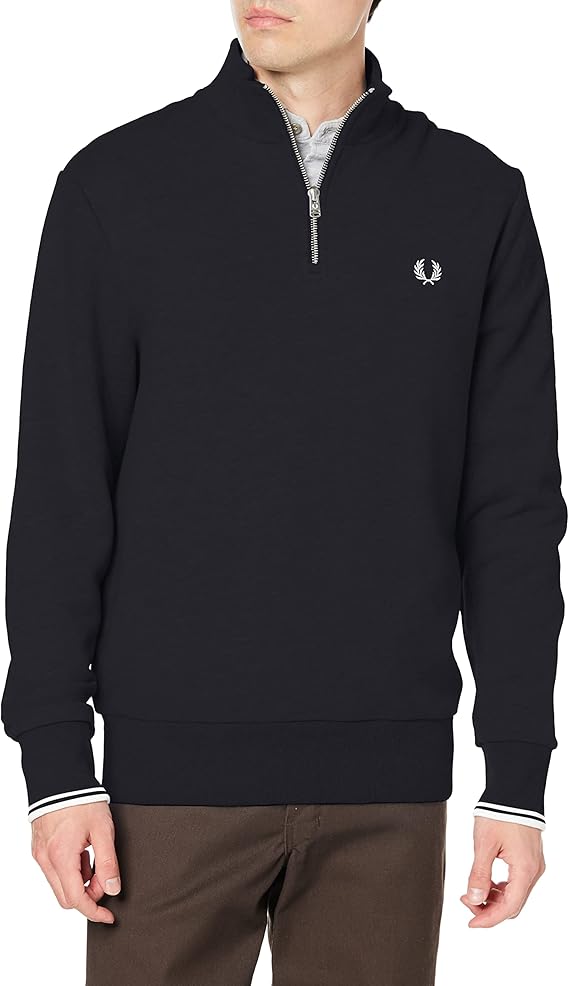 fred perry 运动衫 half zip sweatshirt 男士