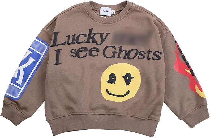 keruimeihao666 kanye lucky me i see ghosts 圆领运动衫儿童男孩