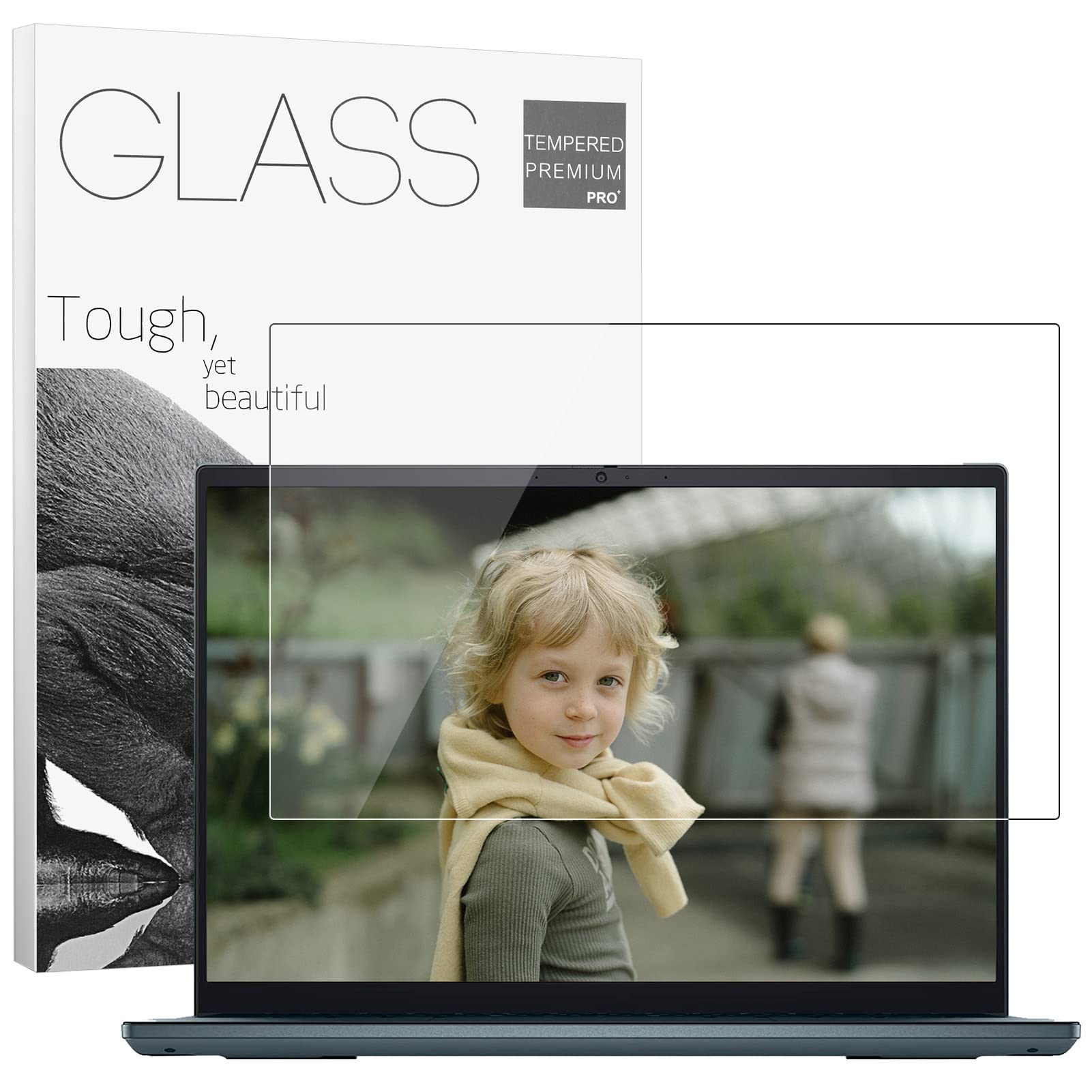 14-inch laptop screen protector tempered glass compatible with HP/ Dell/Acer/Asus/Samsung/Lenovo/MSI/Toshiba 14-inch 16:9 aspect ratio screen, bubble-free/scratchproof/ultra-clear/fingerprint-proof.