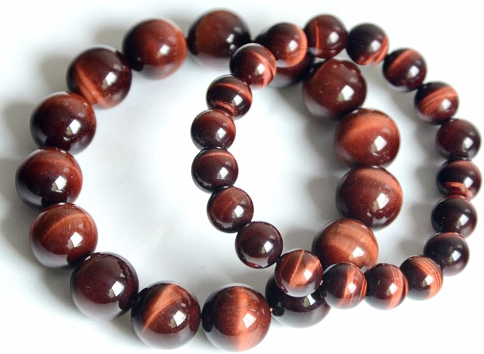 ruopu 若璞 5a级纯天然巴西全美红虎眼石手链 14mm/10mm情侣款 天然