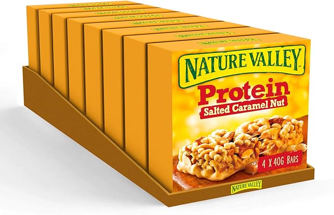 nature valley protein salted caramel nut cereal bars 40 g, 8