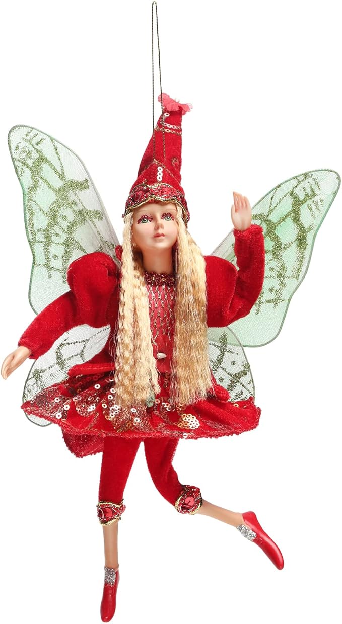picuki 圣诞装饰手工仙女娃娃,胡桃夹子饰品吊坠,用于圣诞树天使雕像