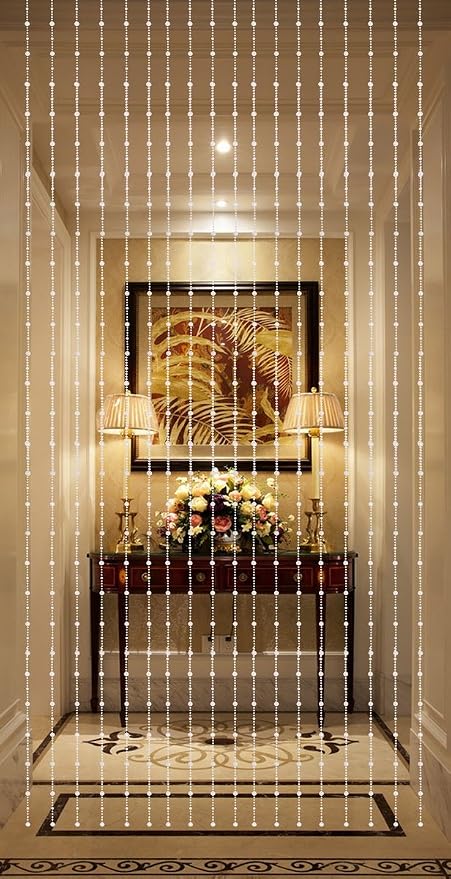 beautiful home decor 亚克力串珠窗帘 - 银色球