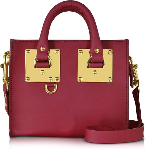 sophiehulme女人bg070leburgundy暗红色皮革手提包