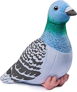 made 仿真蓝鸽毛绒玩具 - 10 英寸鸽子蓝色填充动物玩具,可爱的鸽子