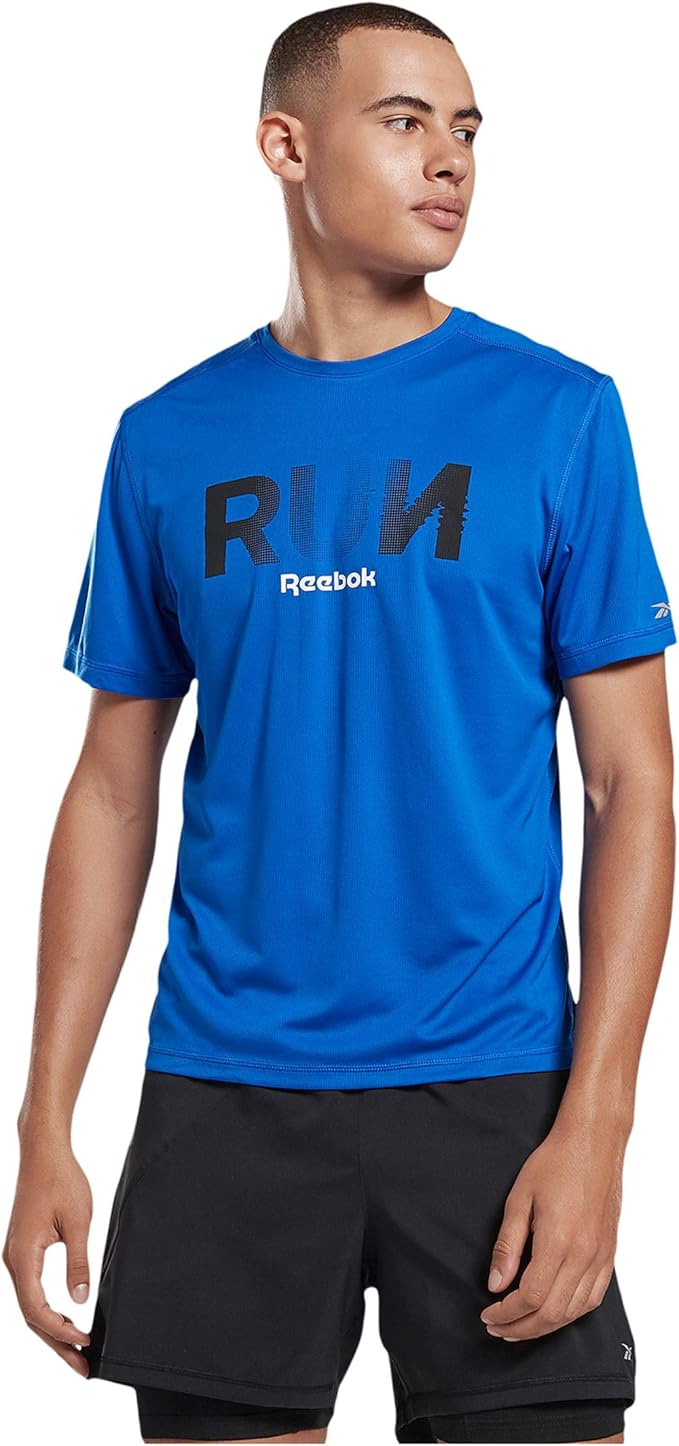 reebok 锐步男式跑步必备图案 t 恤
