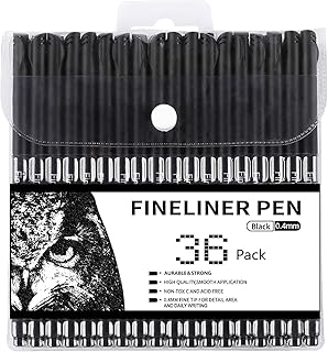 journal planner pens riancy 36 毡尖黑色墨水多孔笔 0.