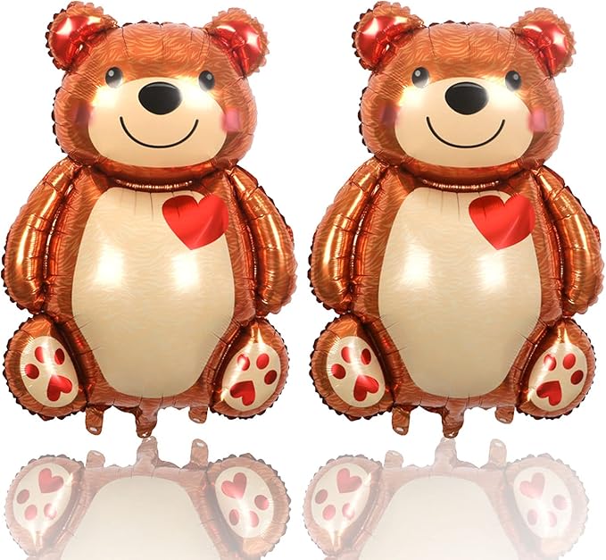 44 厘米巨型熊气球派对装饰套件 2 件 4d 卡通熊铝箔气球玩具气球儿童