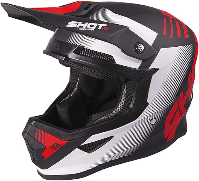 shot 摩托车头盔 furious trust 黑色 红色 哑光 尺寸 xs