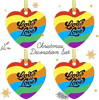 blulu 圣诞彩虹饰品 love is love is love 彩虹圣诞装饰品 圣诞树