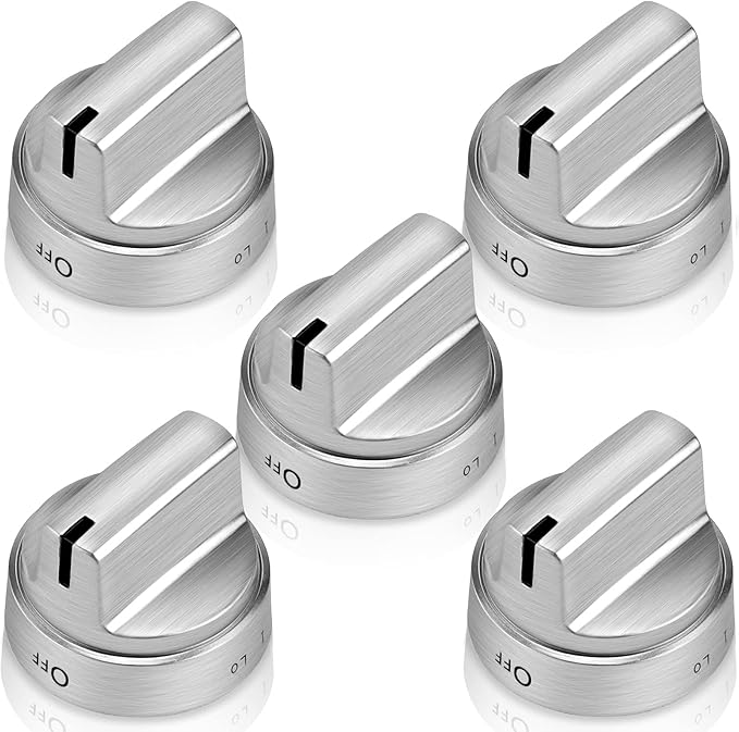 *版 wb03x24818 ge 炉灶旋钮替换不锈钢灶具控制旋钮(5 个装),兼容