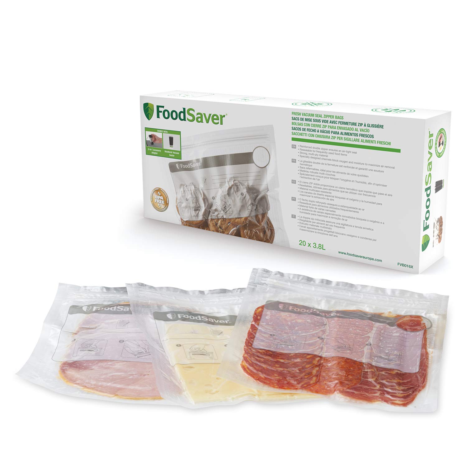 Foodsaver vacuum bag, 3.8L, FVB016X-01, transparent