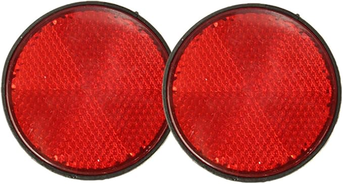 2 件装圆形自行车反光摩托车反光反光反光板螺栓牌 红色 亚马逊中国 汽车用品