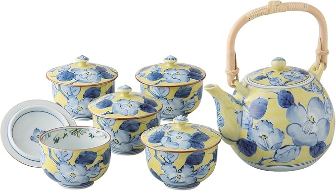 滨陶 彩绘花纹 带盖茶具 16-01