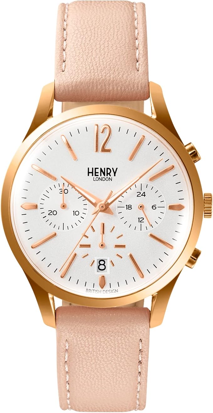 henly伦敦 手表 apple leather collection hl39-cs-0442-al 粉米色