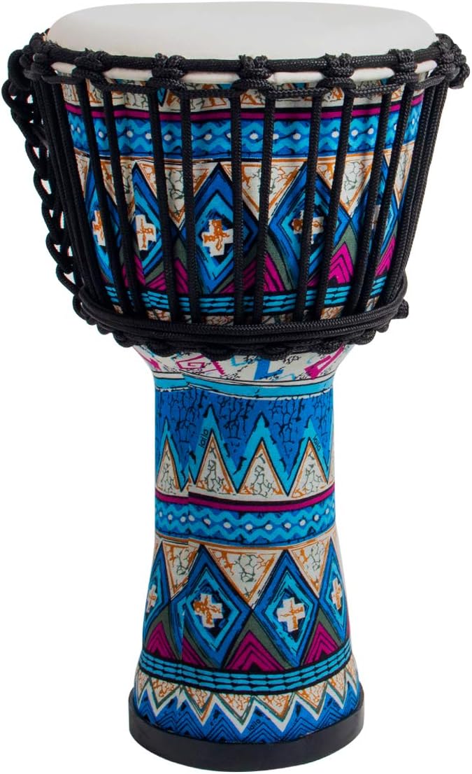 lotmusic djembe 非洲鼓,山羊皮鼓头邦戈鼓,abs 树脂轻质布料拼接图案