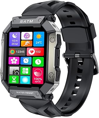 男士智能手表 ip68 防水健身智能手表 适用于 android iphone 和