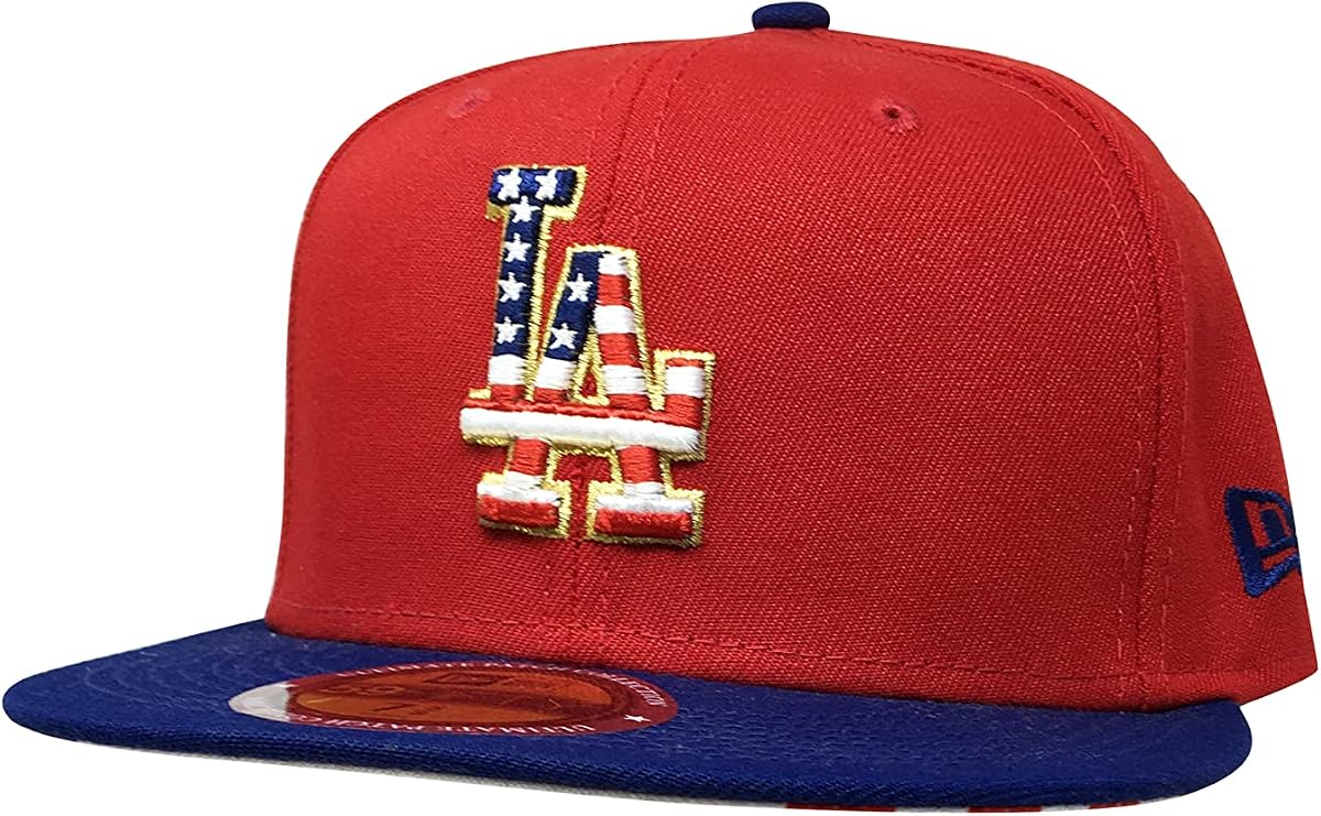 new era 洛杉矶道奇队帽子,59fifty 合身款 21262310 红色/蓝色 (7 5