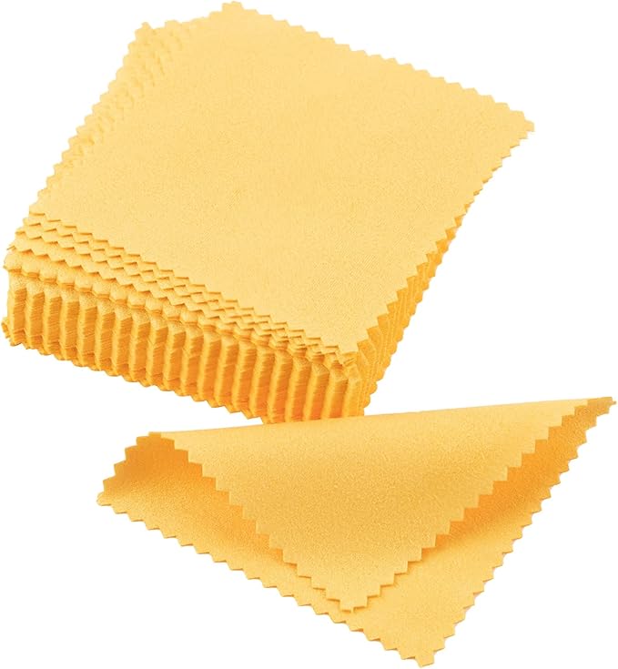 framendino 100 件装珠宝清洁布银抛光布适用于纯银眼镜银器金币戒指