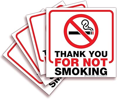 isyfix no smoking 贴纸标志适用于窗户内 - 4 件装 15.24 x 15.