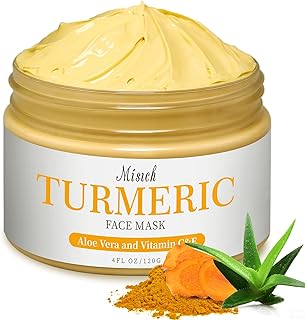 fuhuim 姜黄面膜,高岭土和姜黄泥面膜,用于深层清洁黑头和控油(4 盎司