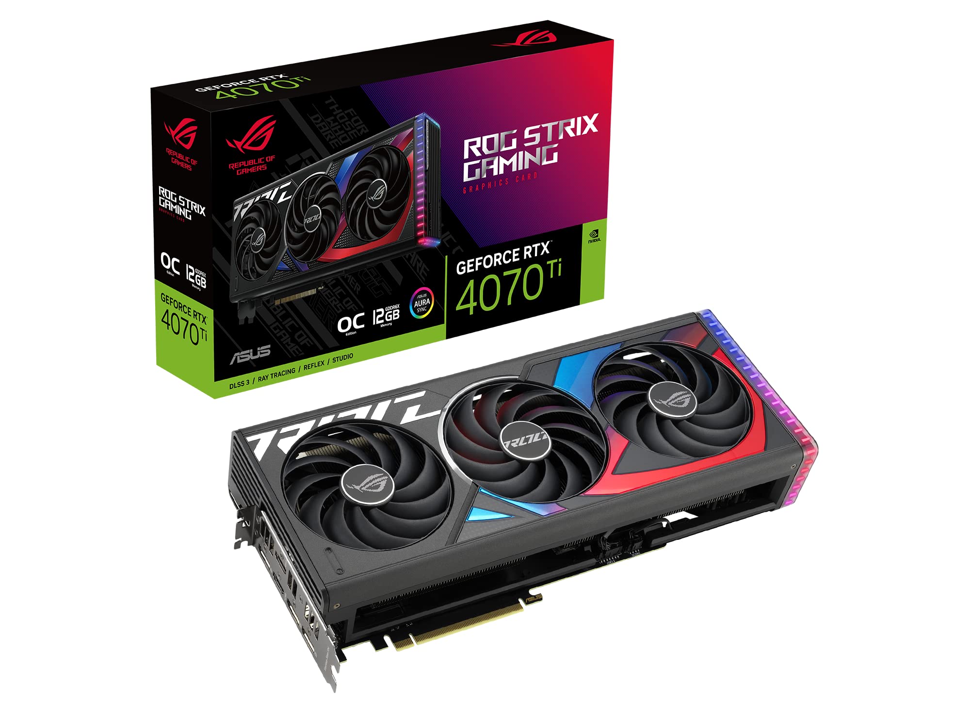 Asus ROG Strix NVIDIA GeForce RTX™ 4070 Ti OC Edition Gaming Graphics Card (PCIe 4.0,12GB GDDR6X,HDMI 2.1a,DisplayPort 1.4a)