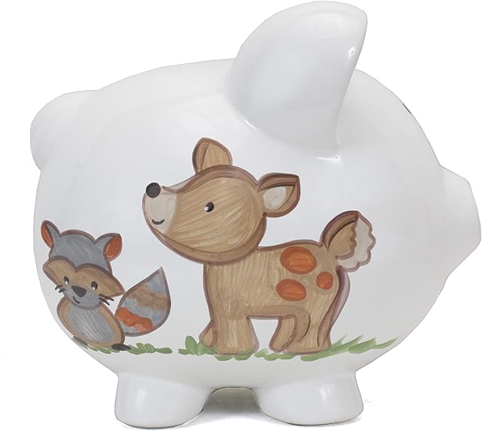 child to cherish 陶瓷小猪存钱罐,适合男孩,林地