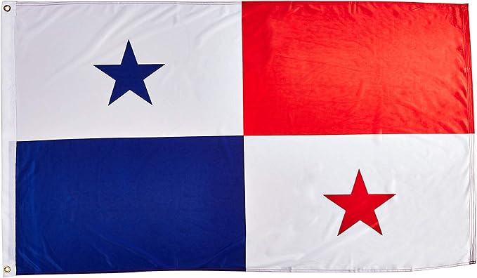 美国国旗商店巴拿马国旗 3 英尺 x 5 英尺 superknit 涤纶,白色,蓝色