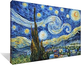 asdam art * 手绘 3d 蓝色星夜 vincent van gogh 作品抽象油画装裱
