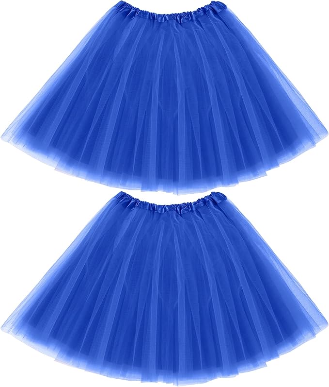 2 件装蓬蓬裙弹性女士青少年成人薄纱蓬蓬裙短款女式 80 年代蓬蓬裙 3