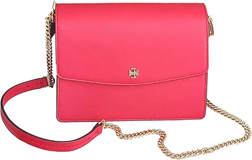 Tory Burch 女士艾默森信封可调节单肩包亮红色 鞋靴 亚马逊中国