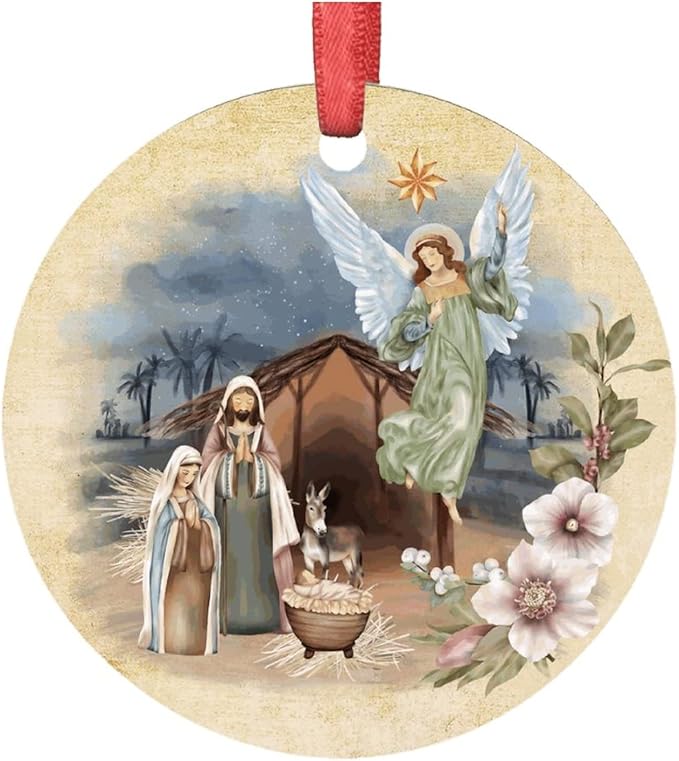 godblessign 耶稣诞生装饰圣诞树装饰圣夜耶稣诞生圣诞树装饰宗教圣诞