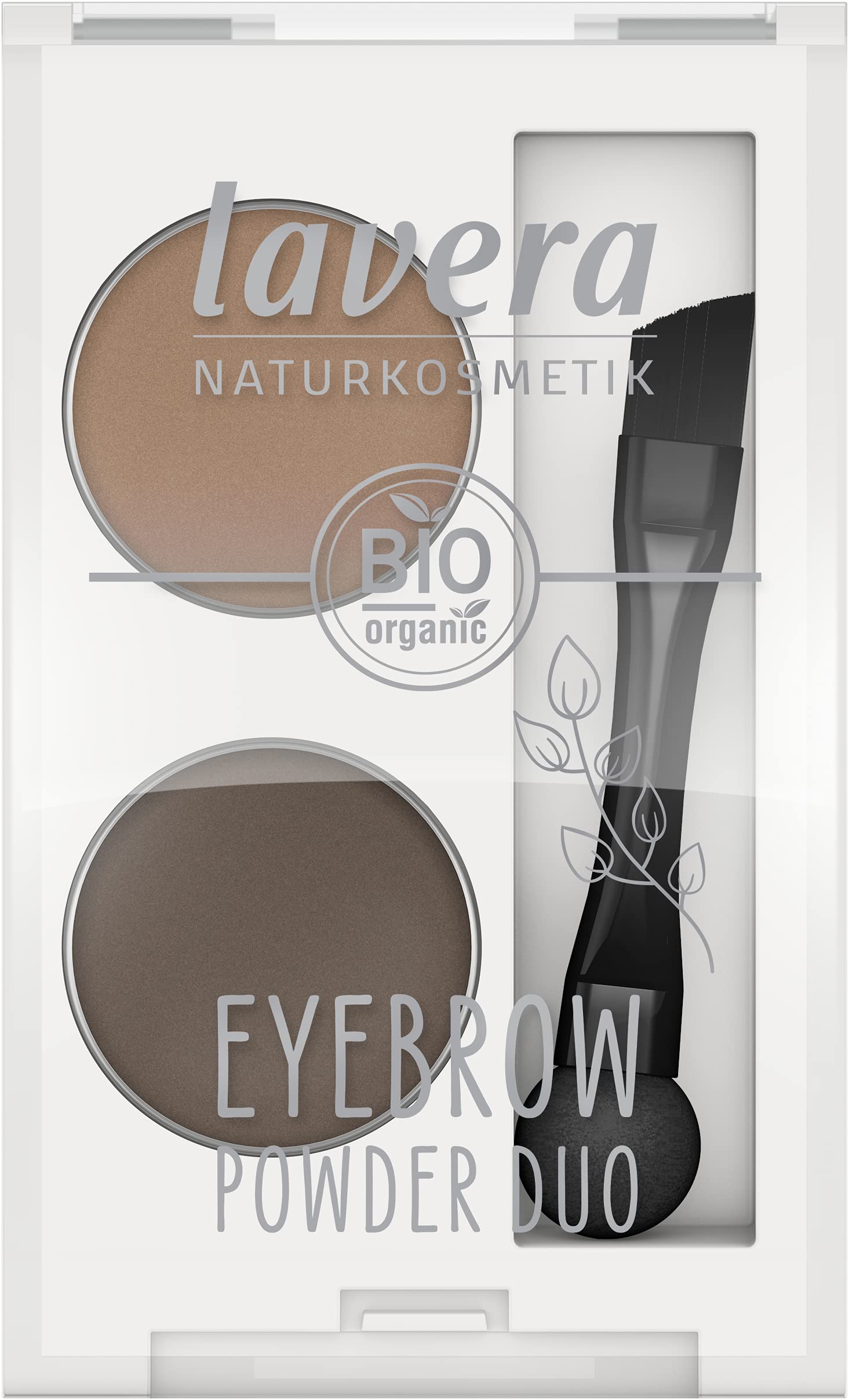 lavera Brow Powder Duo - Natural Cosmetics - Talc-Free - Vegan - Silicone free - Mineral Oil Free - Contains mineral pigments and * Joba oil - 2 x 0.8g