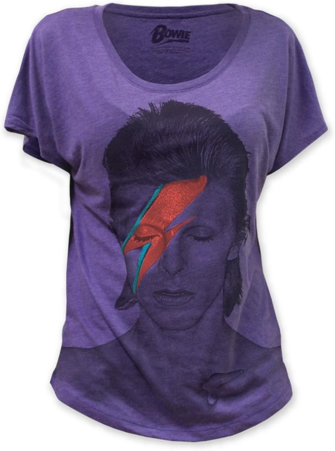 david bowie - 女式 aladdin sane dolman t 恤 紫色 rush
