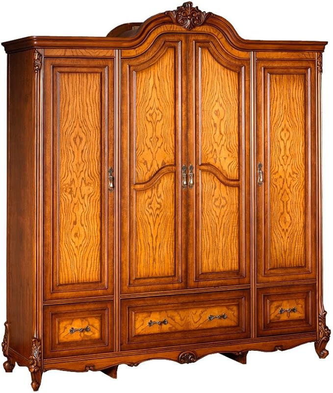jiawen 嘉文 美式豪华纯实木橡木家具 四门衣柜 栗色