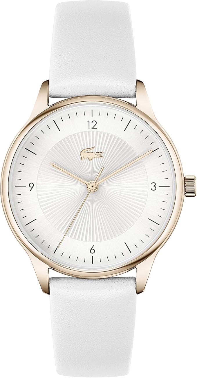 女士不锈钢石英表带,白色小牛皮,16(型号:2001169), 白色, 石英手表