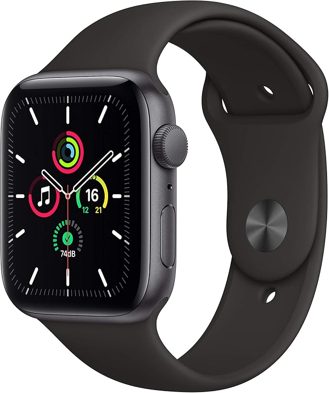 apple watch se(gps型号)- 44毫米太空灰铝表壳和黑色运动表带