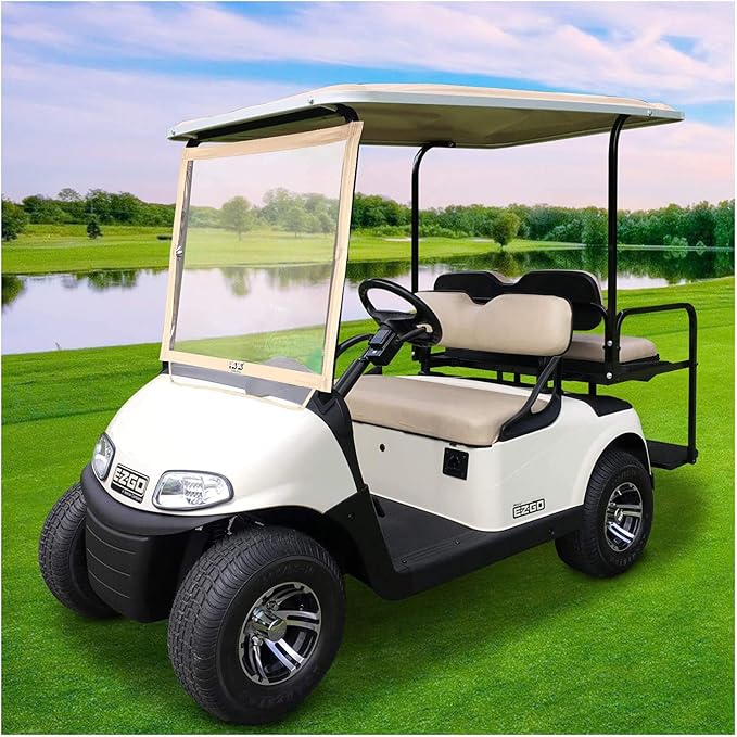 10l0l 豪华便携式高尔夫球车挡风玻璃适用于 ezgo rxv 透明可折叠塑料