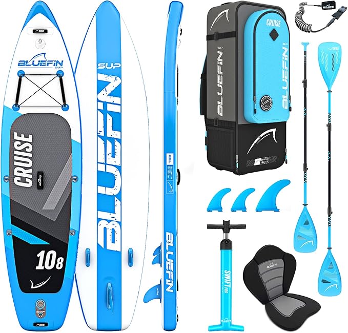 Inflatable Paddle Board, CAMULAND 10’6” x 32”x 6” Stand up Paddle Boards for Adults with Premium SUP Accessories and Backpack, Blow Up Paddleboard with Adjustable Paddle and Removable Fin