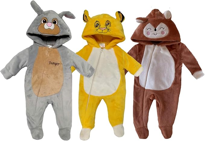 kisses &amp; co 服装动物服装婴儿女童连体服 3 件套连衫裤兔子