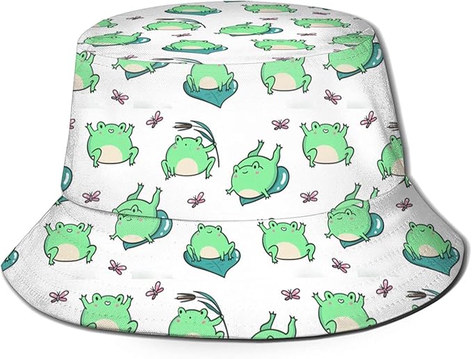 青蛙 kawaii 动物帽 渔夫帽 钓鱼帽 园艺帽 太阳沙滩帽 男士女士旅行