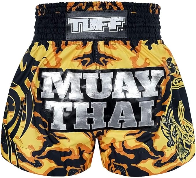 tuff 拳击运动泰拳短裤短裤踢武术训练服(tuf-ms640-ylw,m)