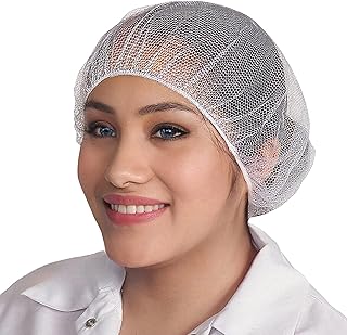 qiansou 一次性发网耐用尼龙帽透气蜂窝 24" 白色 (100)