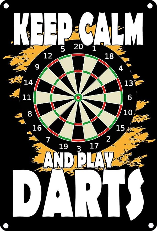 复古锡海报 keep calm and play 飞镖金属锡标牌 20.32 x 30.